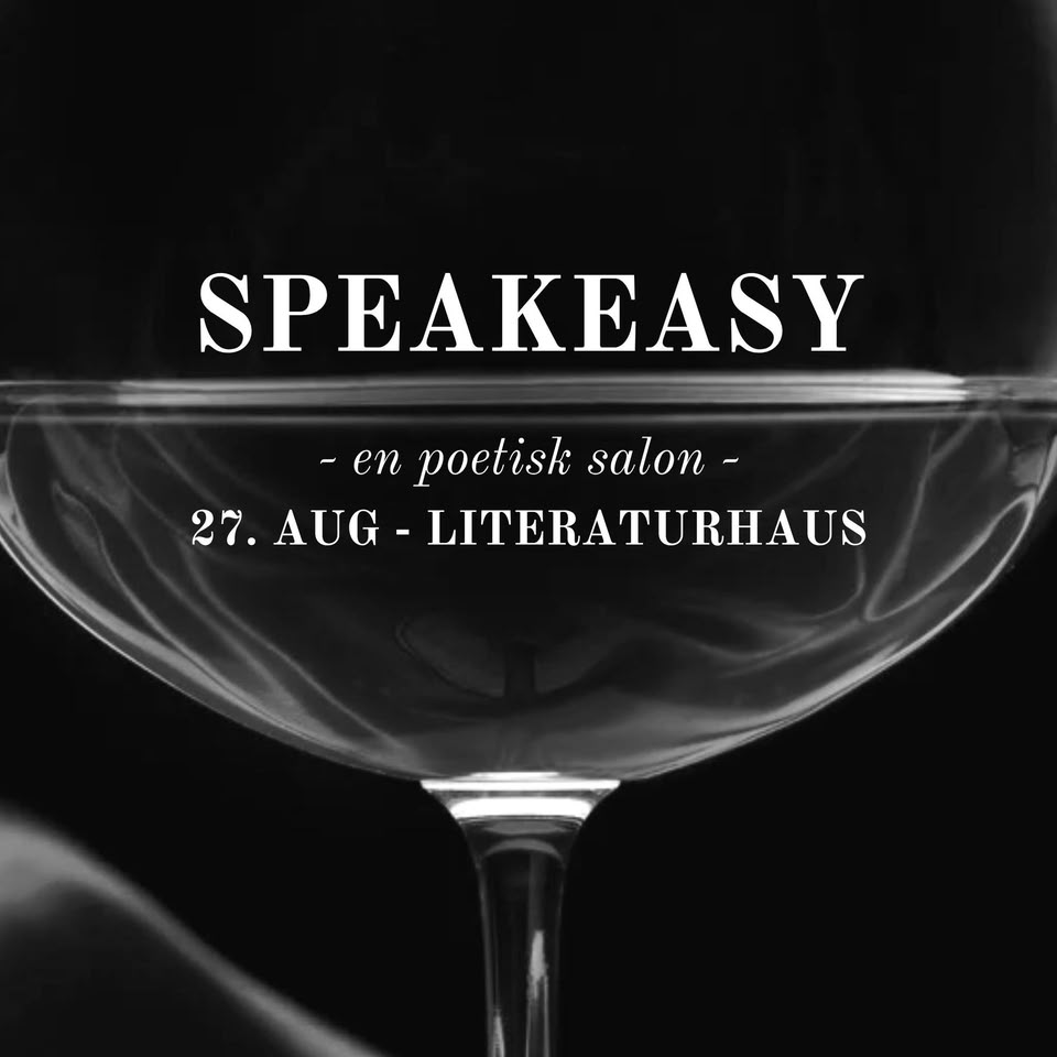 27.8 speak easy Illustration af glas med tekst Speakeasy